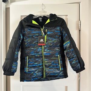 ZeroXposur Black and Bright Green boys winter coat